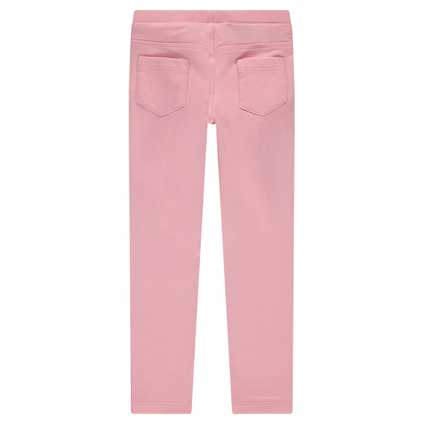 Jegging uni rose avec flamant rose en sherpa et palmiers printés 