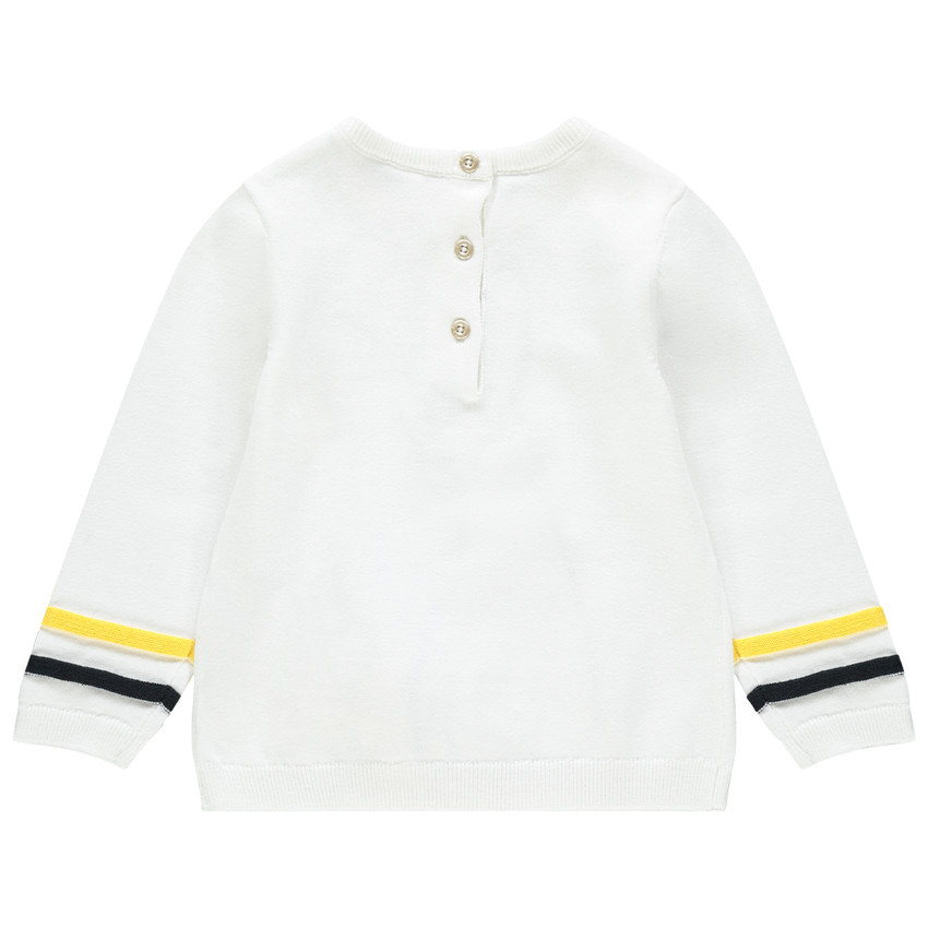 Pull en tricot avec lapin brodé et pompon  