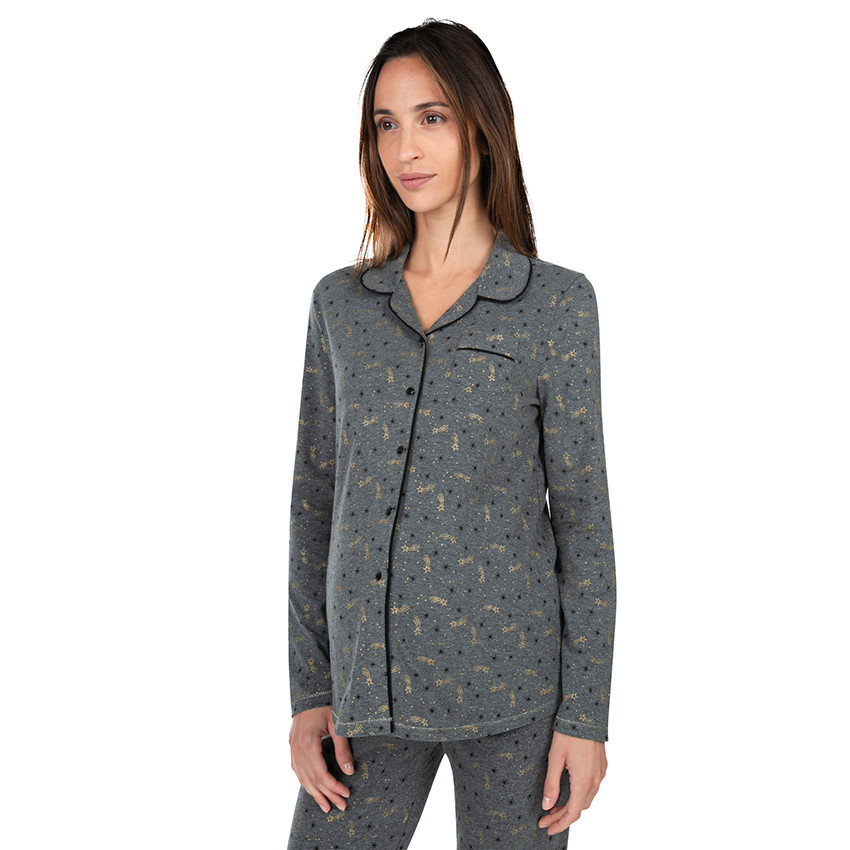 Pyjama de grossesse avec chemisier et pantalon imprimés all-over 