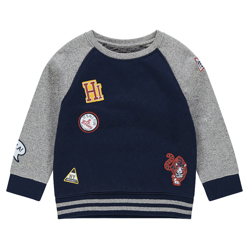 Sweat en molleton bicolore doublé sherpa 