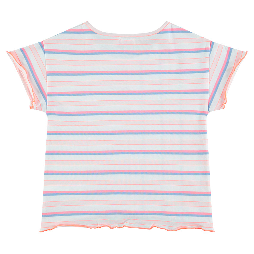 Junior - Tee-shirt manches courtes à rayures contrastées 