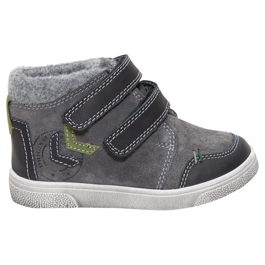 Bottillons en cuir suédé à scratchs 