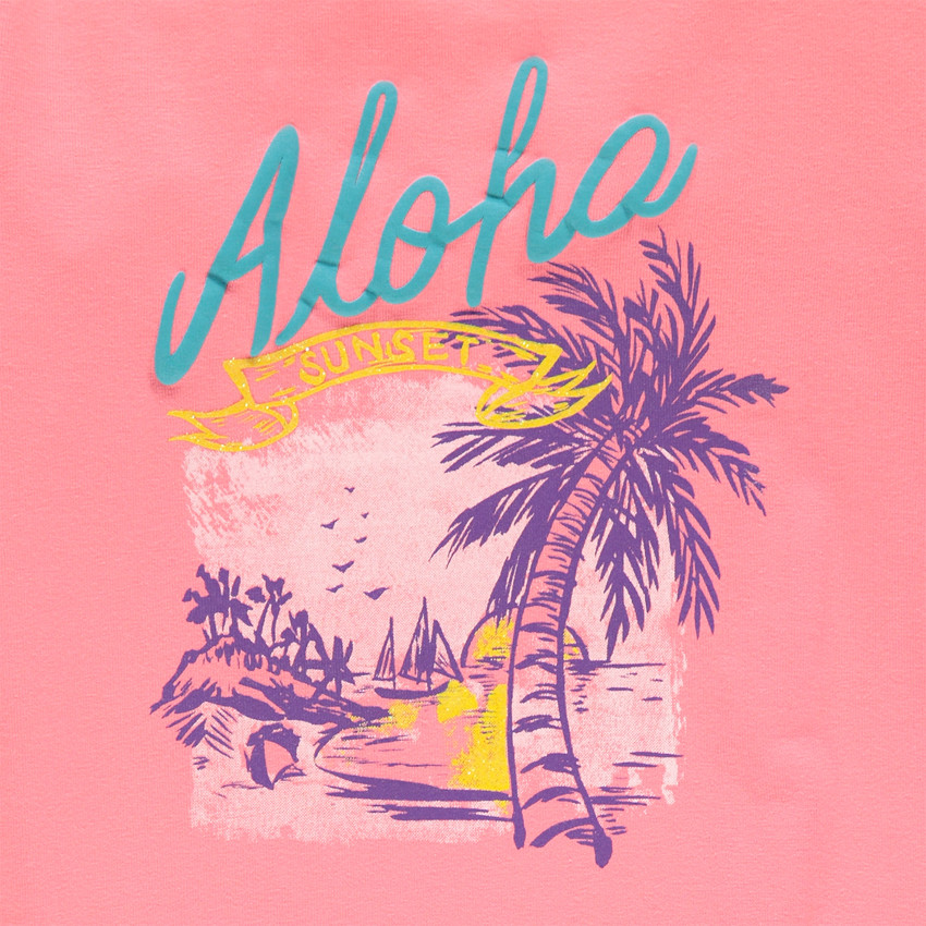 Junior - Tee-shirt manches longues print fantaisie pailleté 