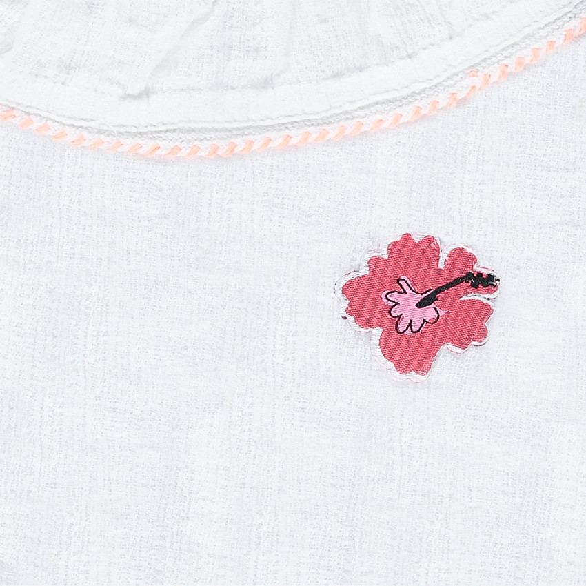Top en voile de coton armuré avec badges patchés 