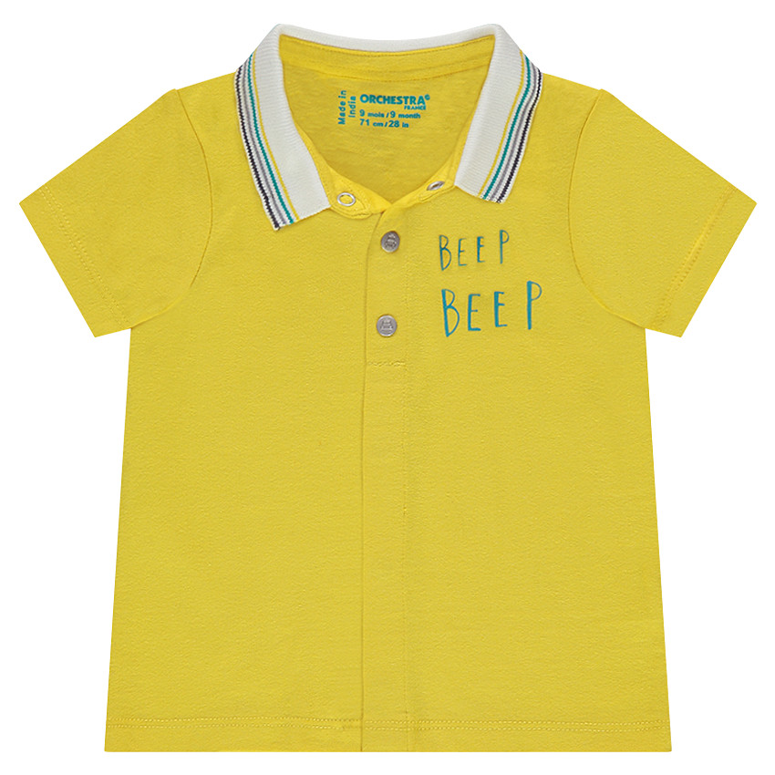 Polo manches courtes en jersey avec ouverture pressionnée devant 