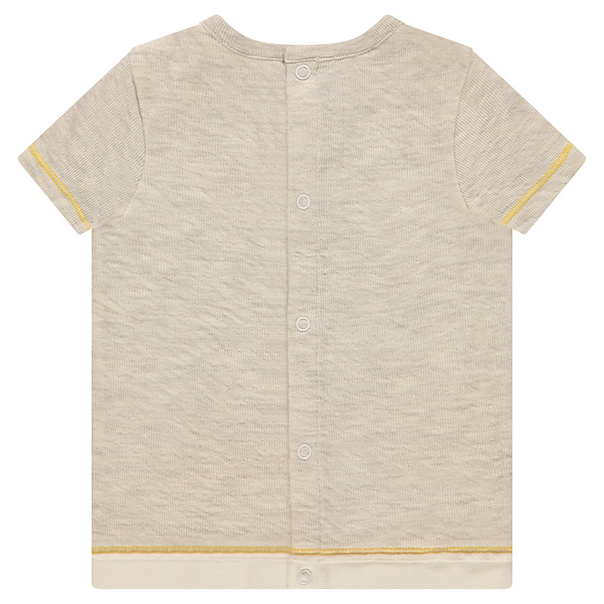 Tee-shirt manches courtes en double jersey avec lion patché 