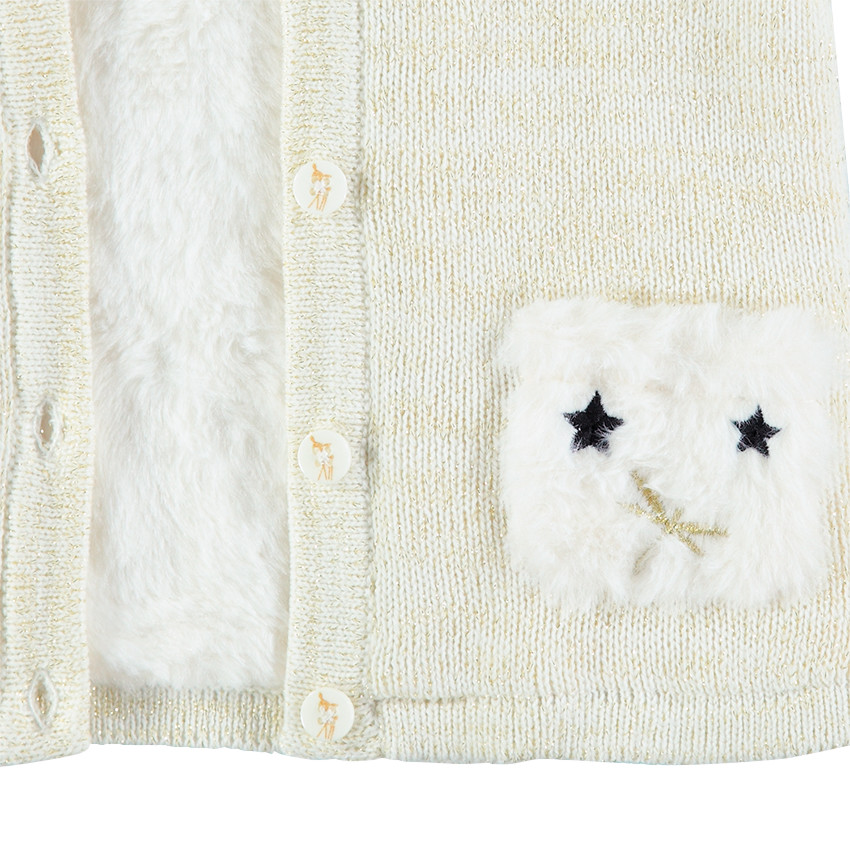 Veste à capuche en tricot avec motifs graphiques doublé sherpa 