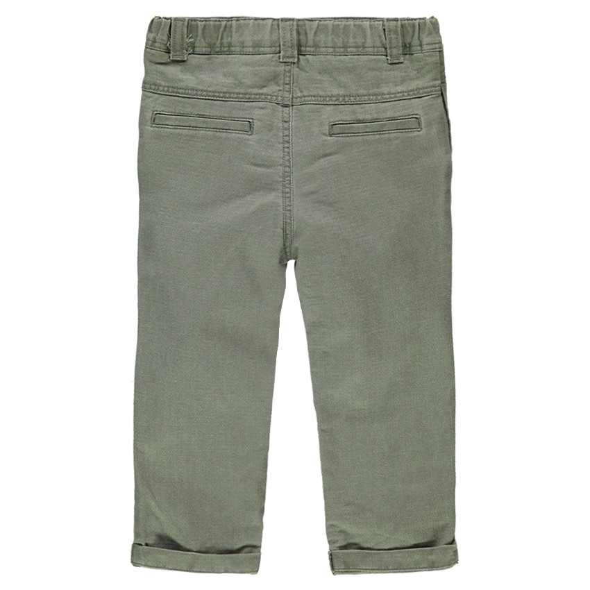 Pantalon en coton fantaisie kaki 