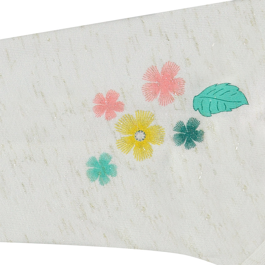 Sous-pull en jersey slub avec fil doré et oiseau brodé 