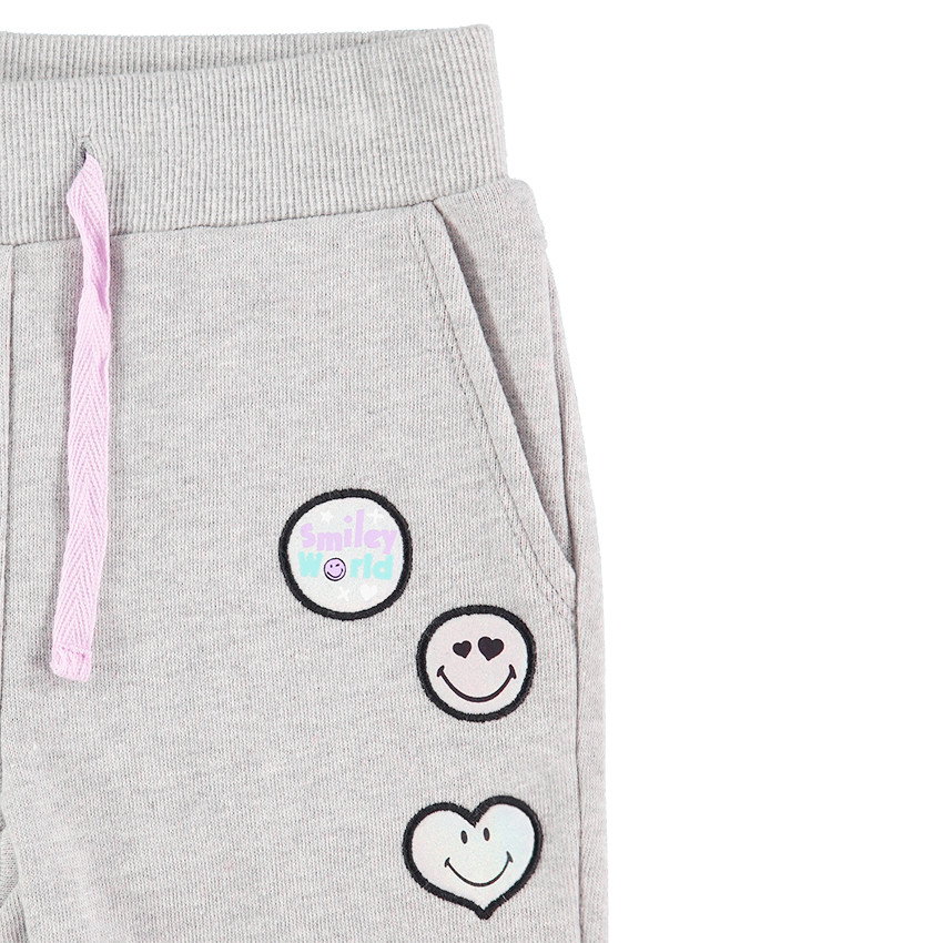Pantalon de jogging en molleton avec badges Smiley 