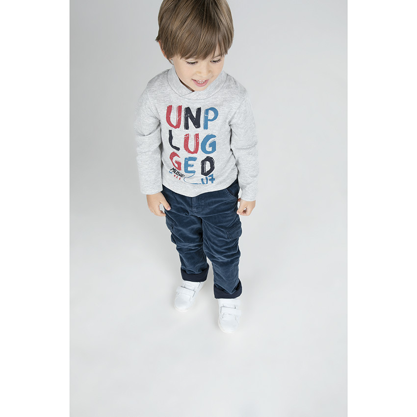 Pantalon en velours doublé jersey avec poches à rabat 