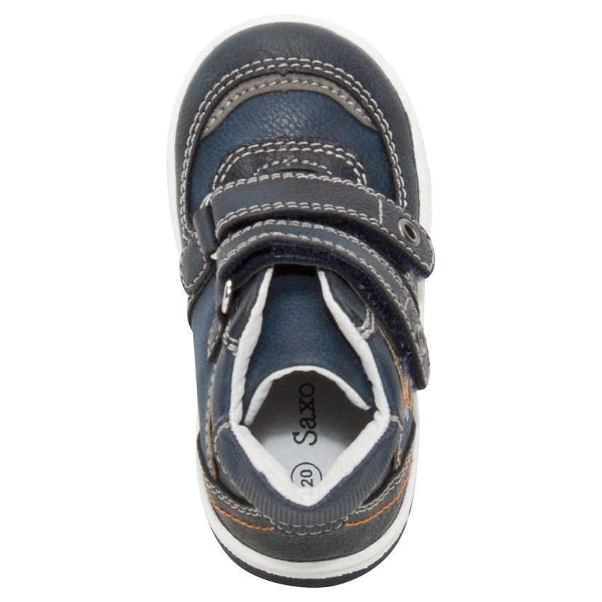 Baskets montantes à scratchs aspect cuir 