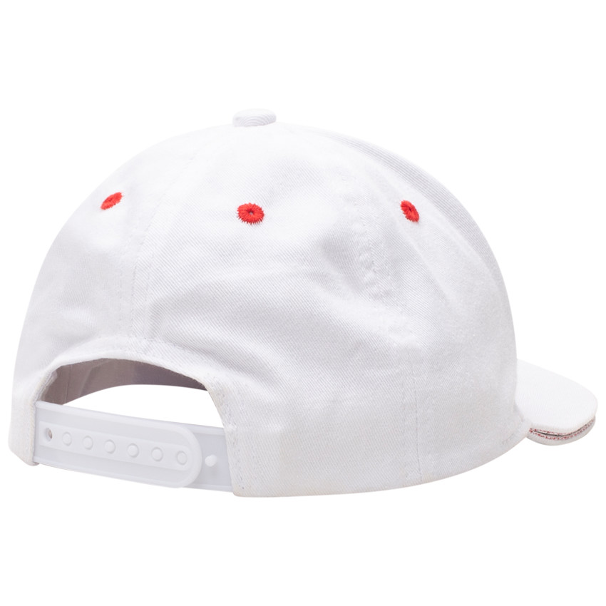 Casquette rayée en twill avec lunettes printées et double visière 