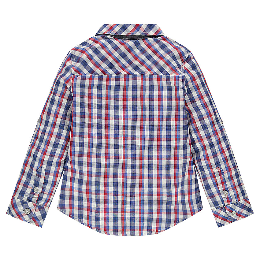 Chemise manches longues à carreaux avec 2 poches 