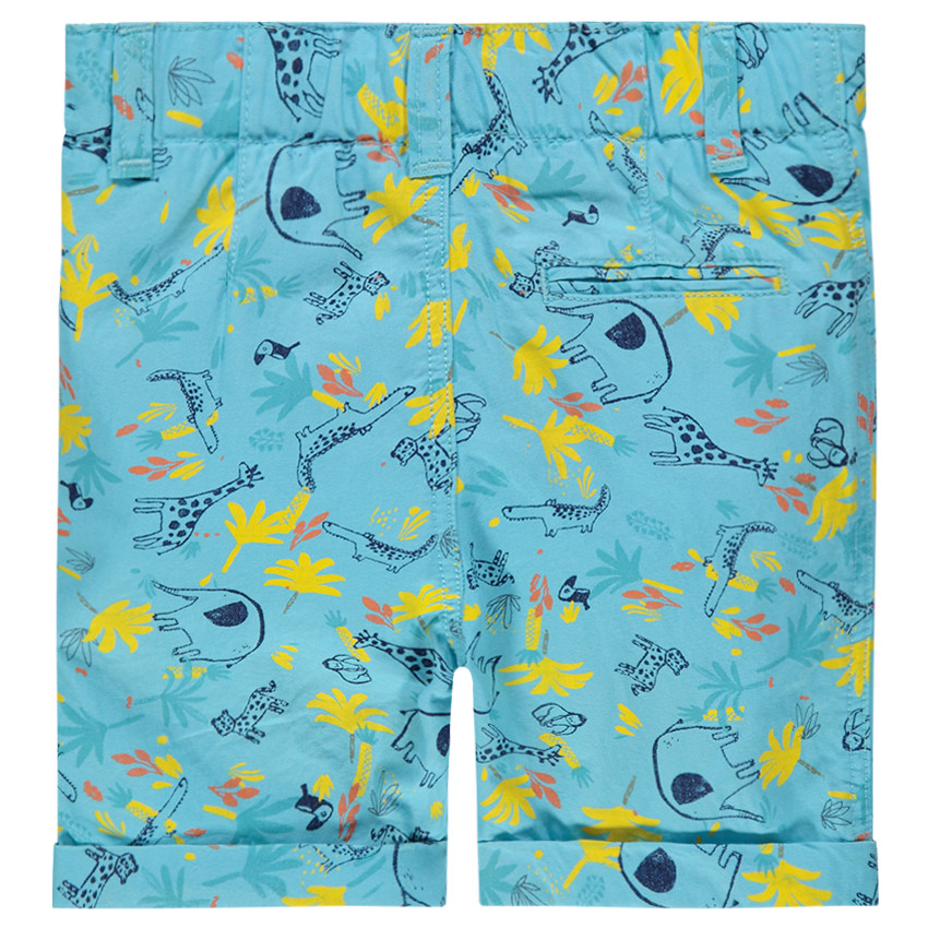 Bermuda en coton avec animaux printés all-over 
