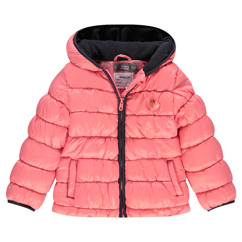 Doudoune matelassée ouatinée à capuche doublée micropolaire 