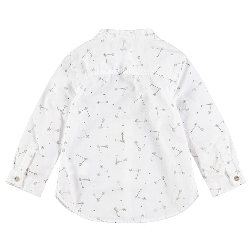 Chemise de cérémonie manches longues avec trottinettes all-over 