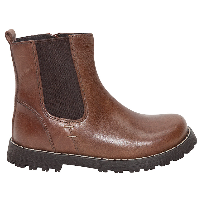 1/2 bottes en cuir à élastique et zip 