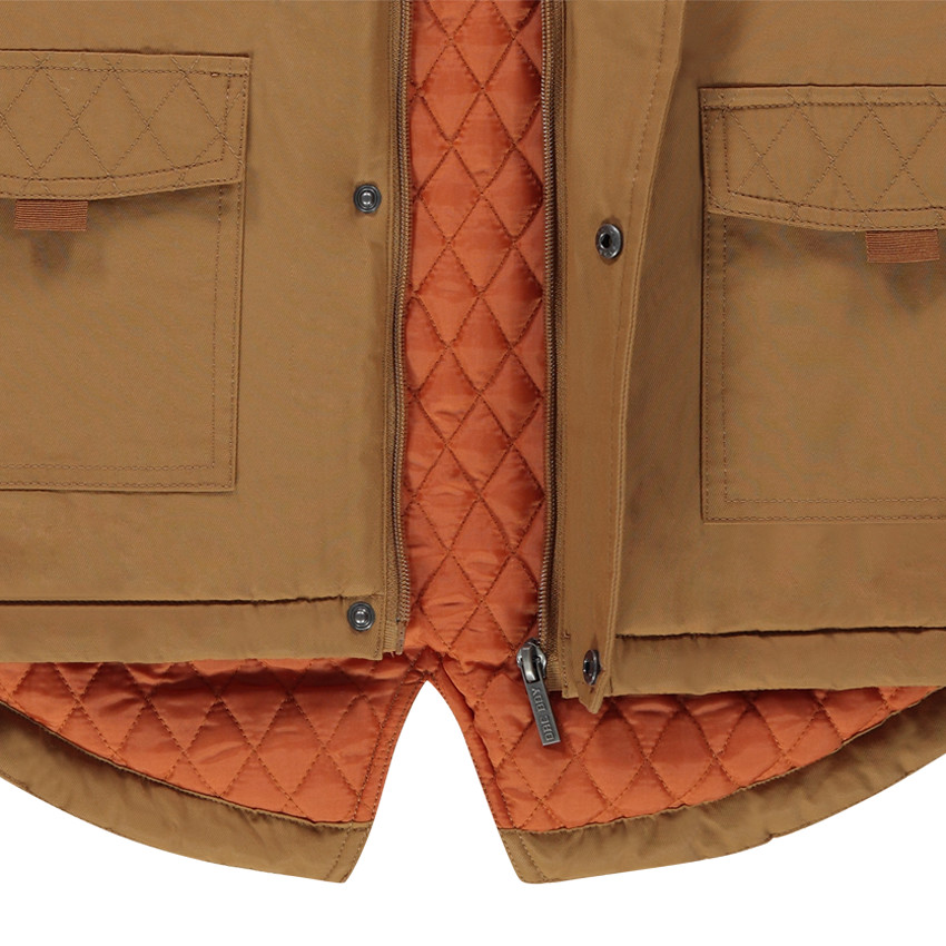 Parka en twill avec capuche amovible doublée sherpa 