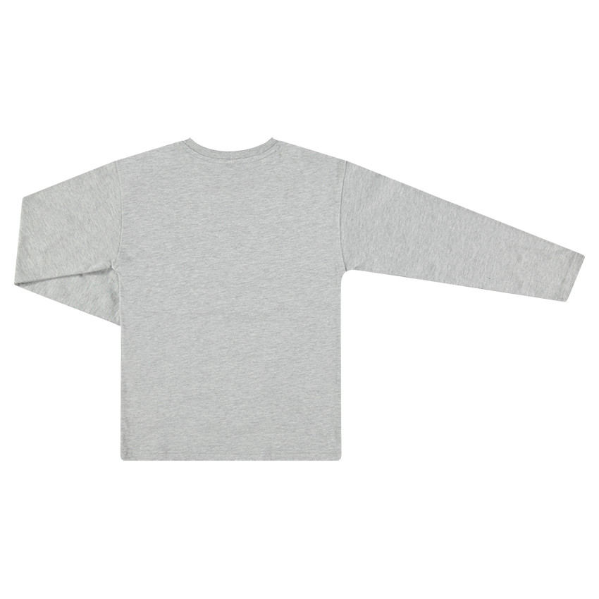 Tee-shirt manches longues gris avec texte printé 