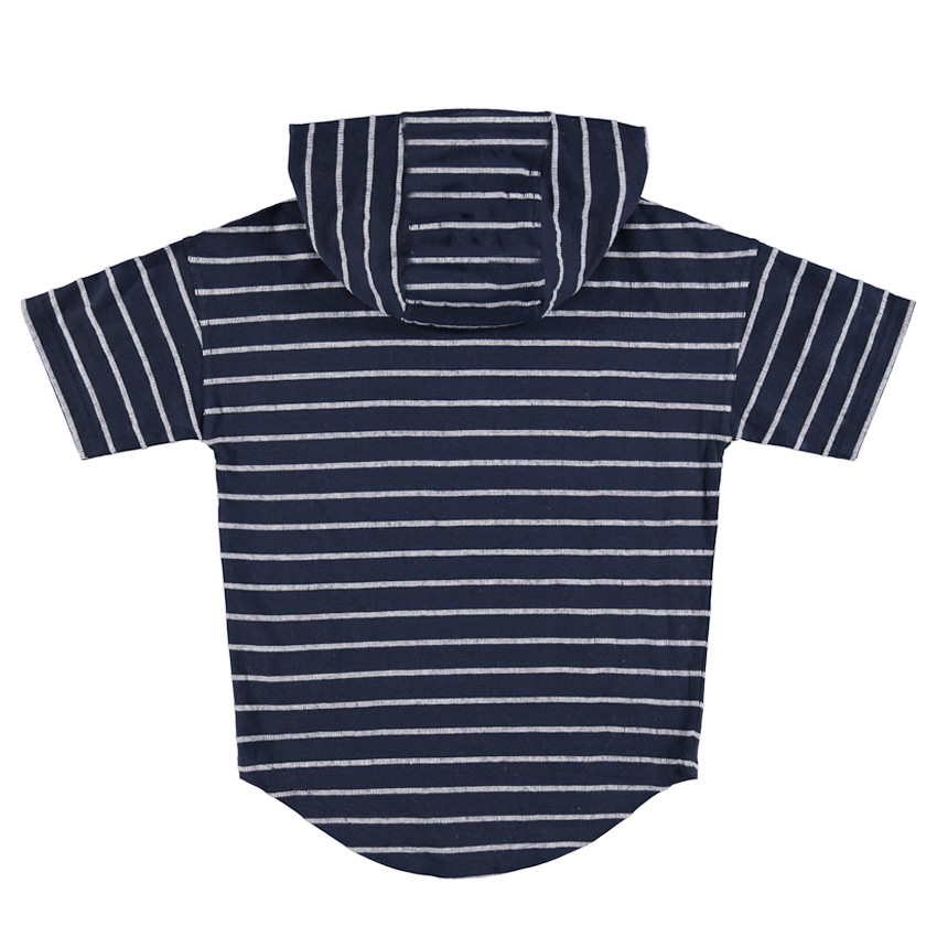 Junior - Tee-shirt manches courtes à capuche avec rayures all-over 