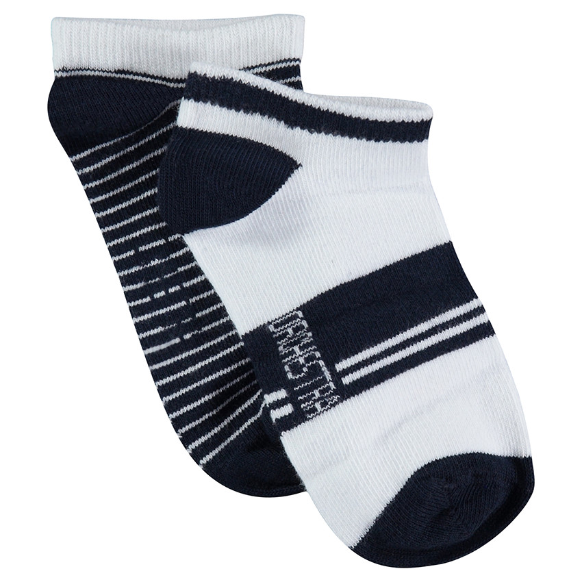 Lot de 2 paires de chaussettes courtes avec rayures jacquard 