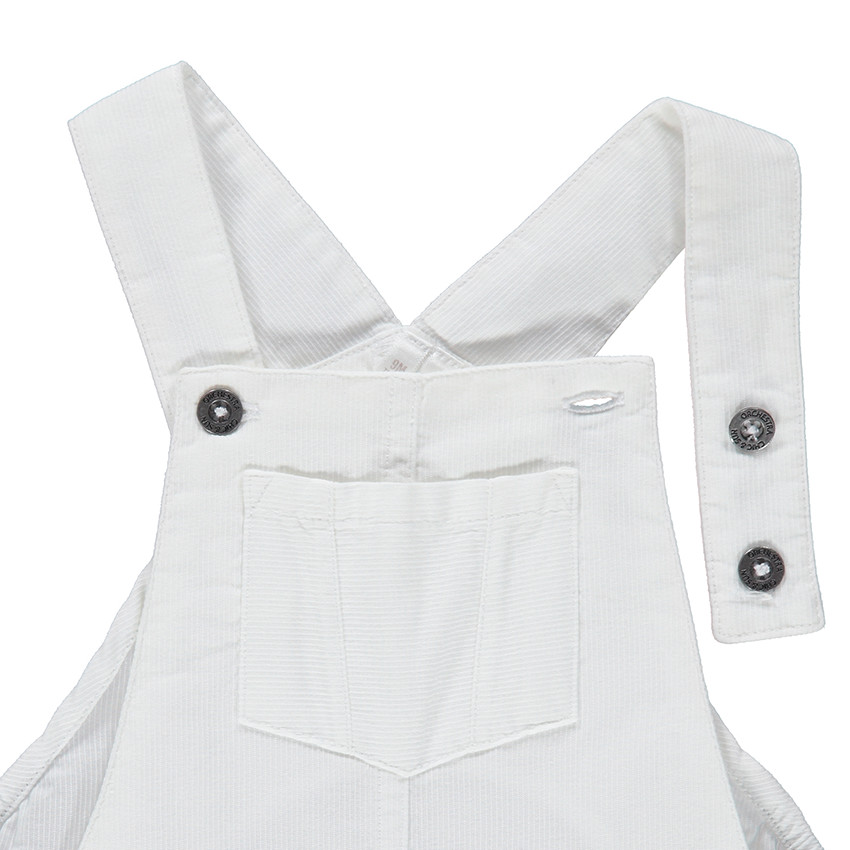 Salopette courte unie en coton à poches 