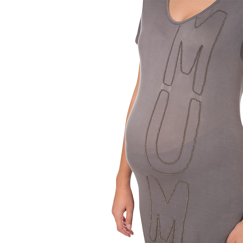 Tee-shirt manches courtes de grossesse avec lettrage brodé 