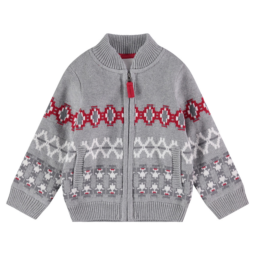 Gilet en tricot doublé jersey avec motif jacquard all-over 