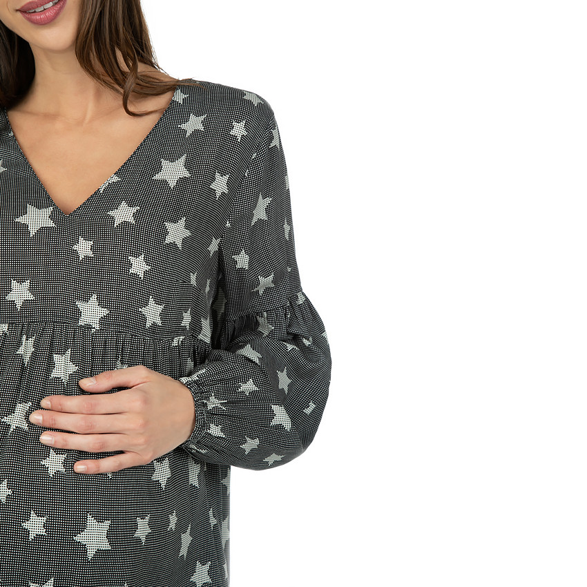 Top de grossesse manches longues à étoiles all-over 