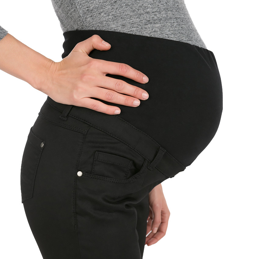Pantalon de grossesse en twill avec bandeau haut 