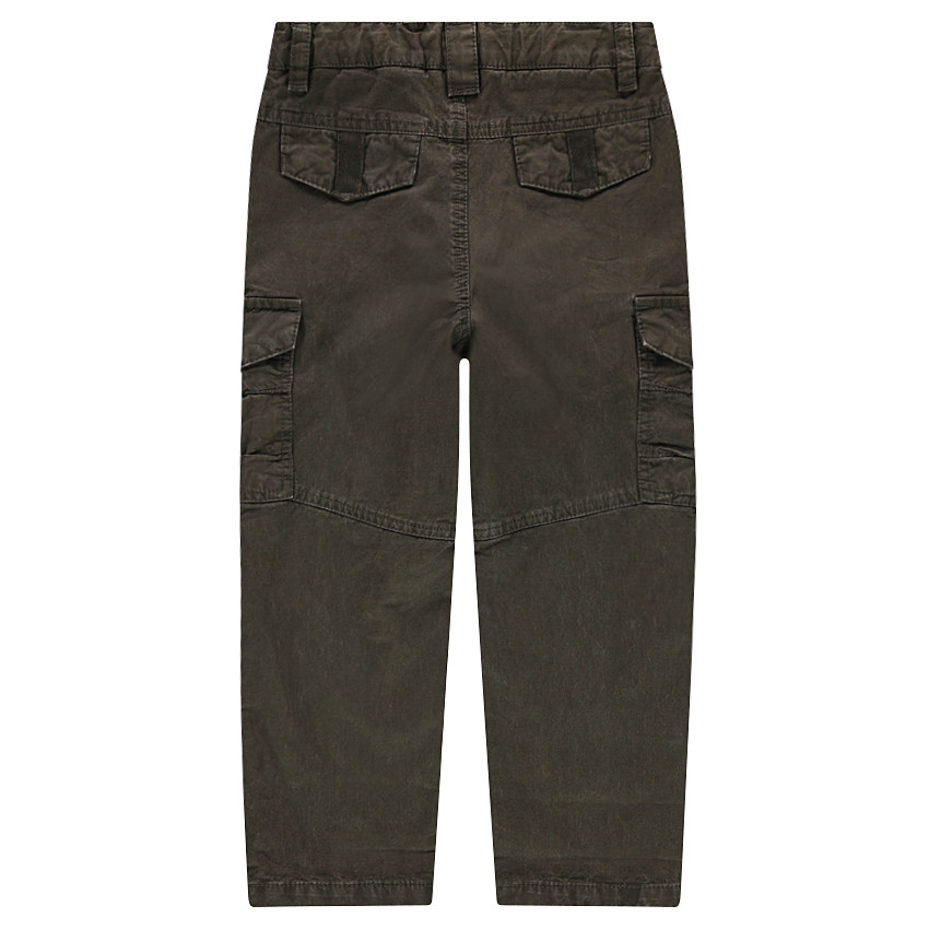 Pantalon en twill kaki surteint à poches 