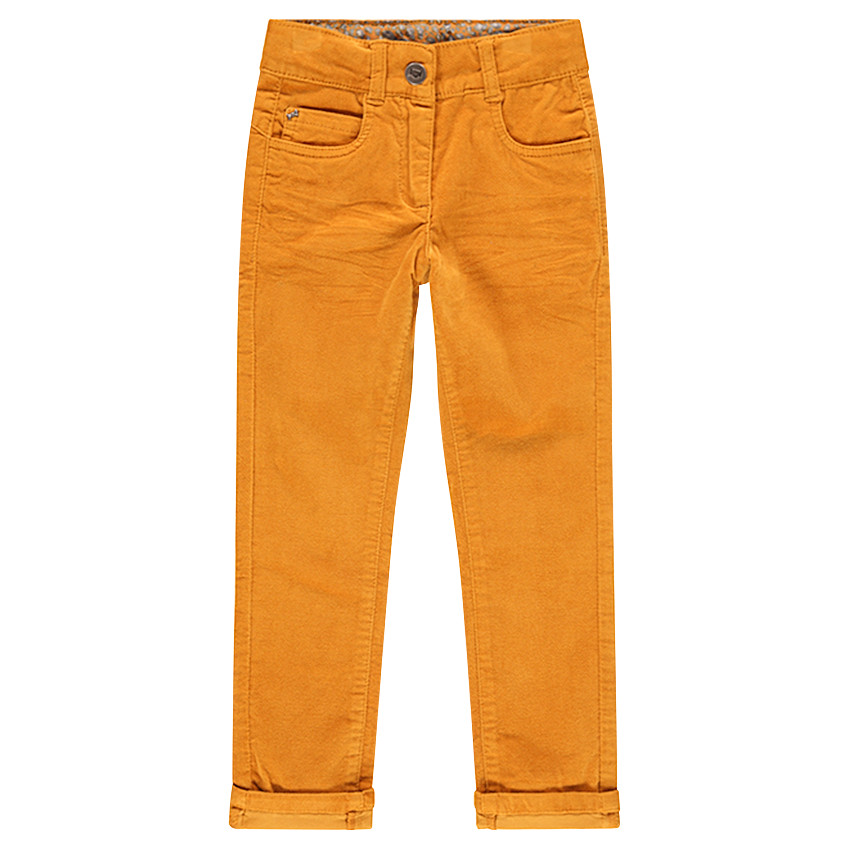  Pantalon en velours uni effet crinkle 