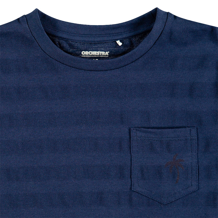 Junior - Tee-shirt manches courtes avec effet de rayures et poche 