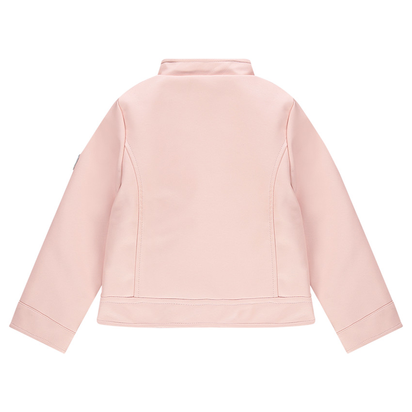 Veste en simili cuir style motard avec doublure en satin imprimé 