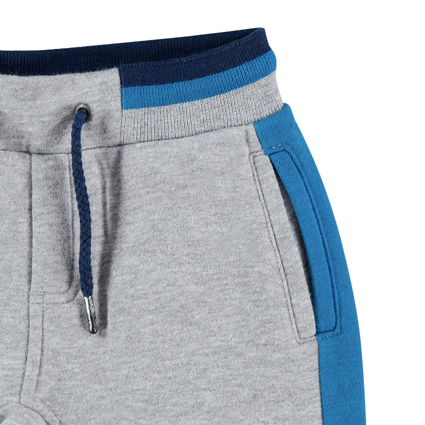 Jogging bicolore en molleton avec gilet esprit teddy et texte printé 