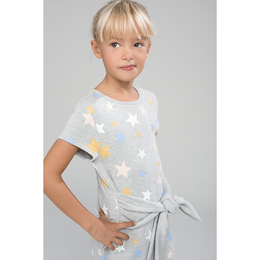 Robe en molleton à étoiles imprimées et ceinture 