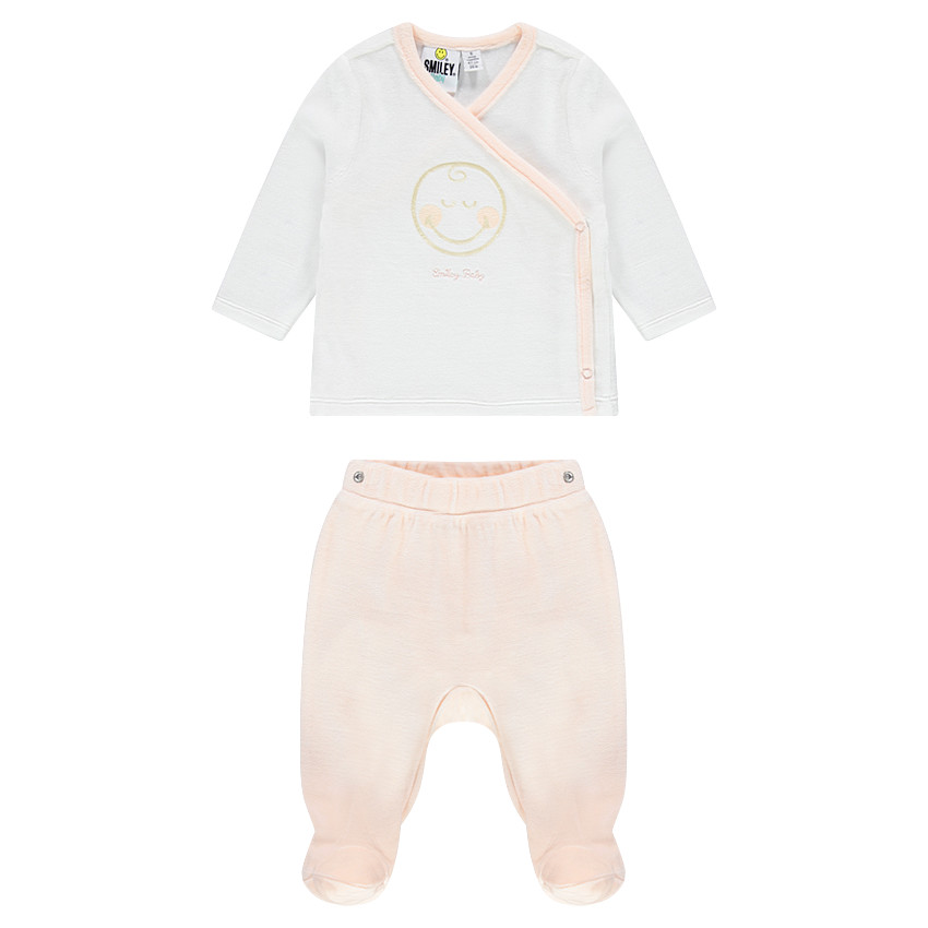 Pyjama en velours print Smiley Baby 