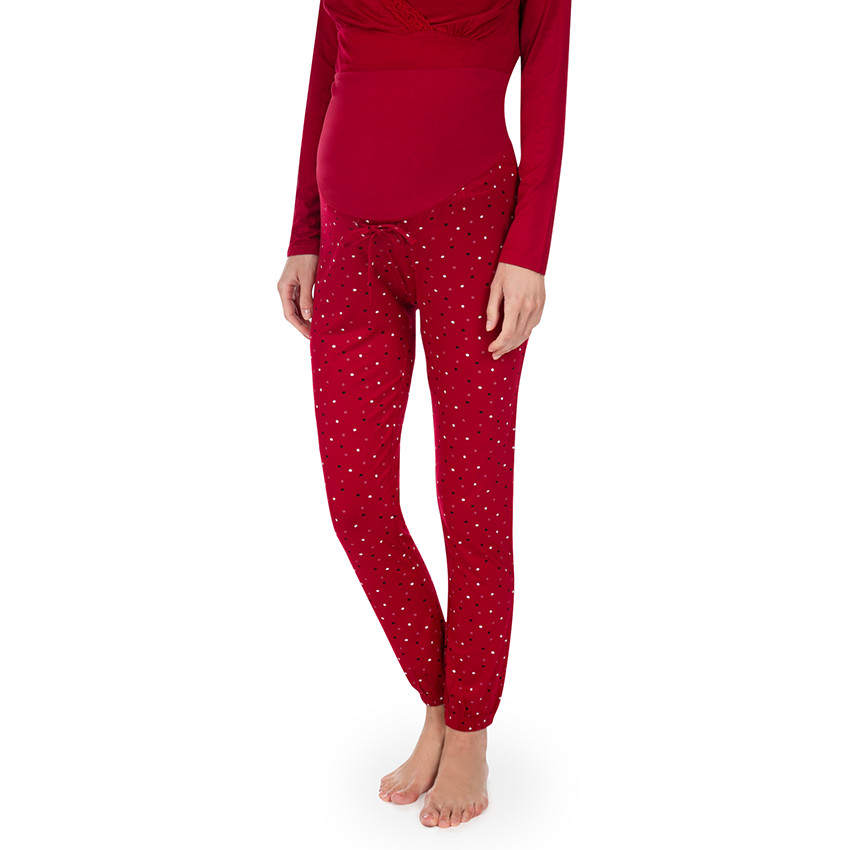 Pantalon homewear de grossesse avec pois all-over 