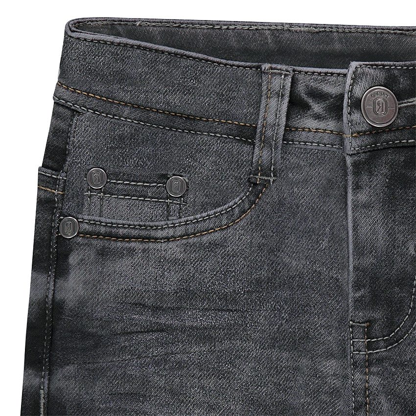 Jeans en molleton effet used et crinkle 