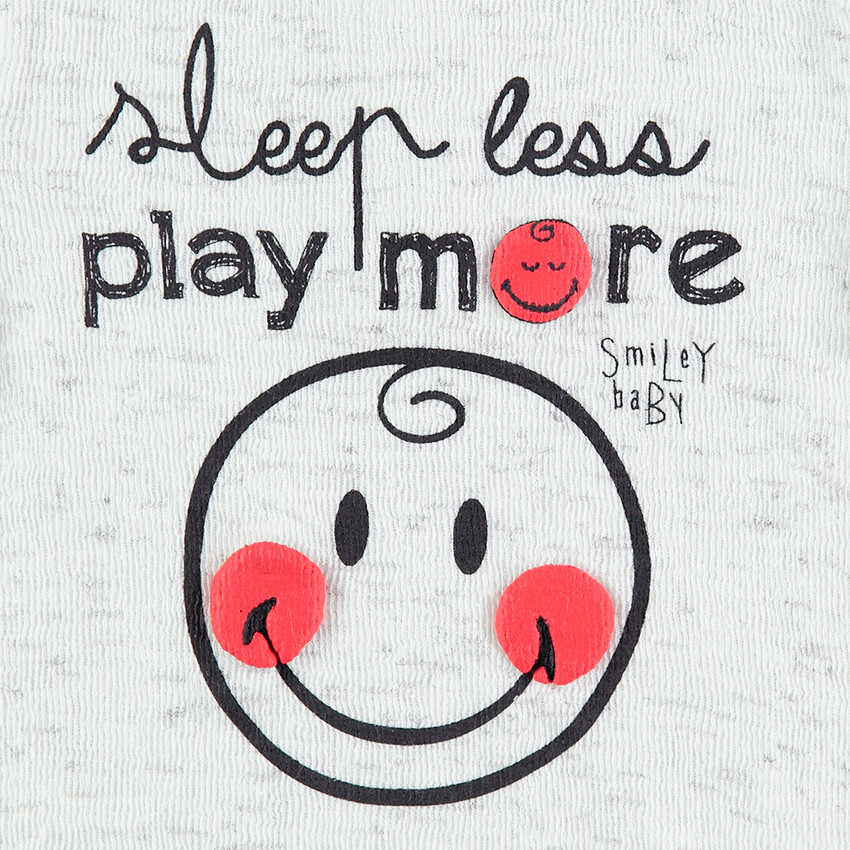 Sous-pull côtelé avec message et print Smiley 