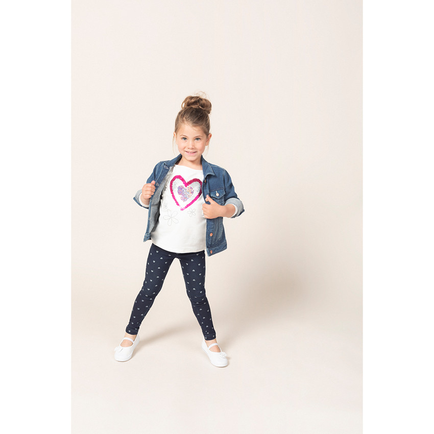 Jegging effet used avec coeurs all-over 