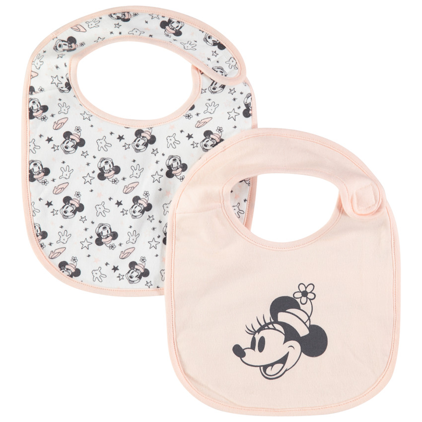 Lot de 2 bavoirs en coton print Minnie Disney 