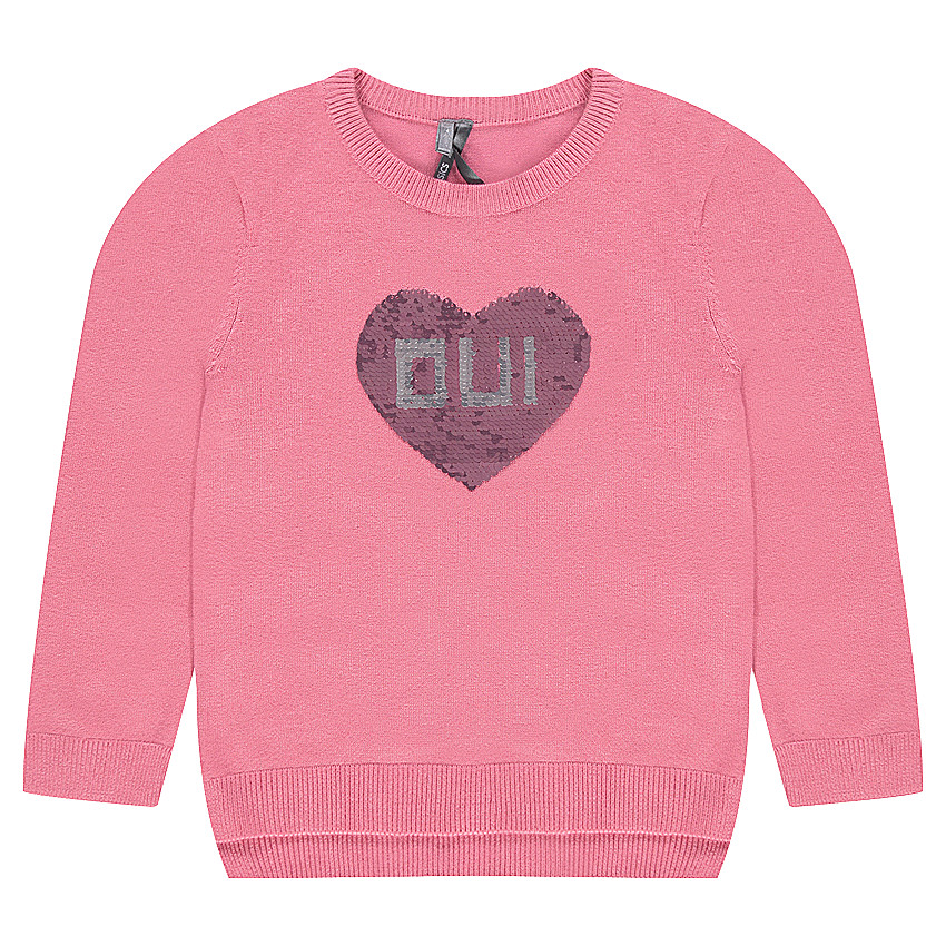 Pull en tricot avec fantaisies sur le devant 