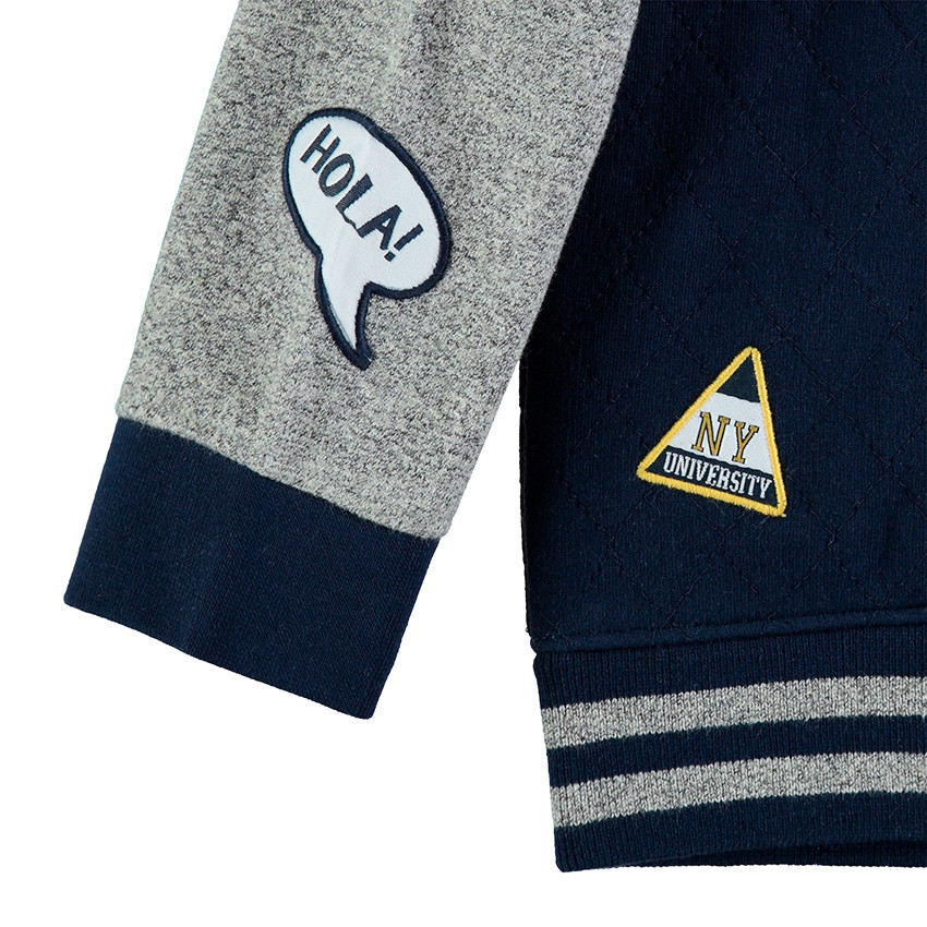 Sweat en molleton bicolore doublé sherpa 