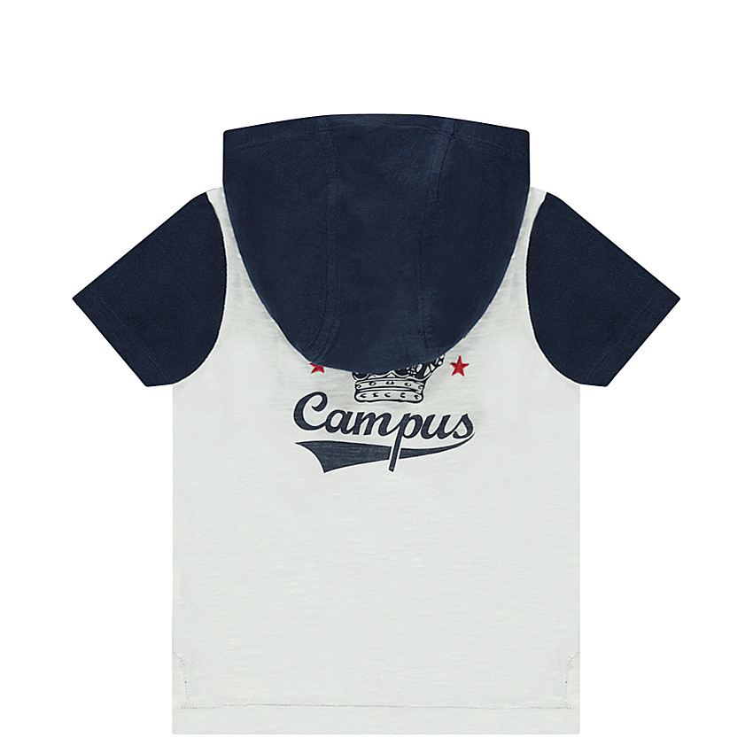 Polo manches courtes à capuche avec inscription brodée 