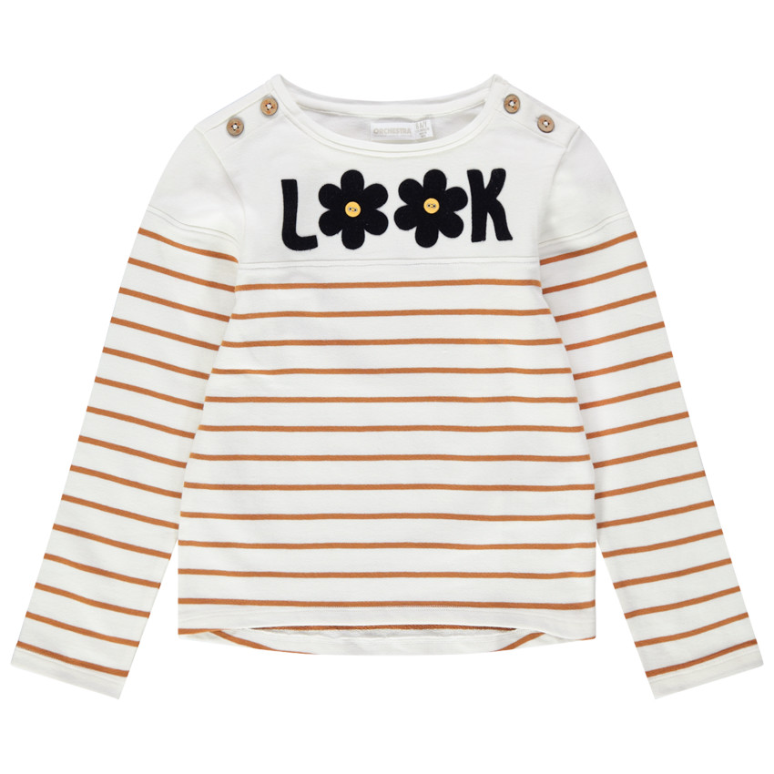 Marinière en jersey avec inscription en feutrine 