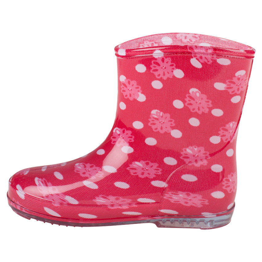 Bottes de pluie imprimées pois et fleurs en caoutchouc 