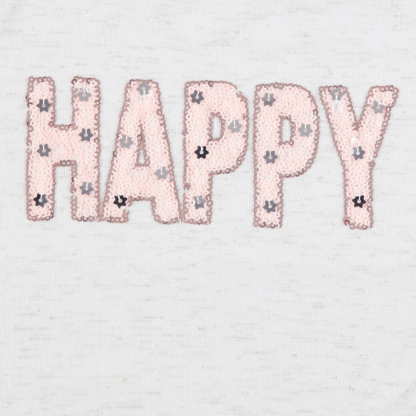 Junior - Tee-shirt manches courtes en jersey slub avec inscription en sequins 