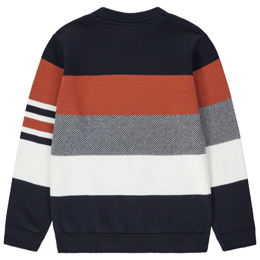 Junior - Pull en tricot à bandes contrastées 
